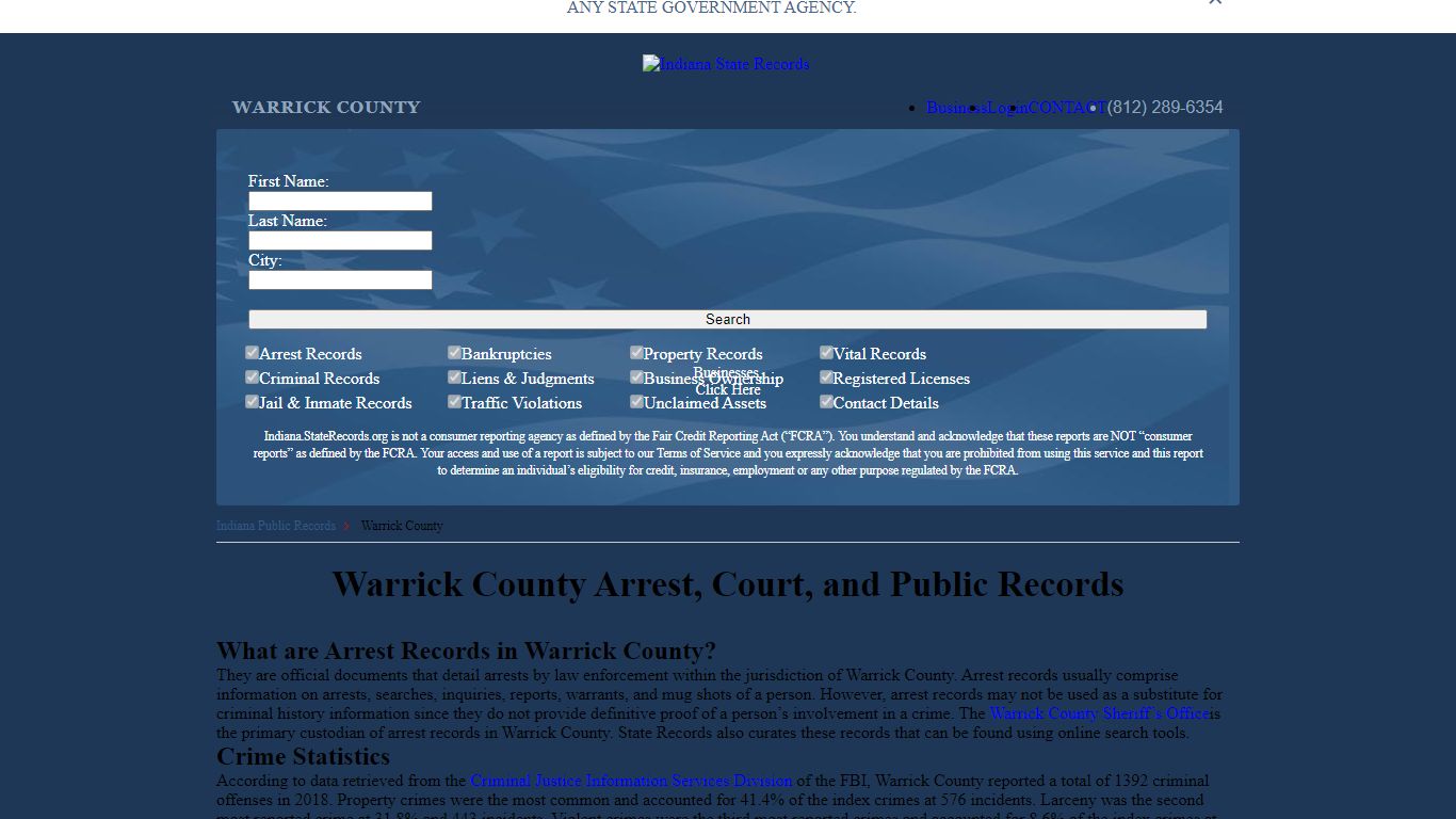 Warrick County Arrest, Court, and Public Records